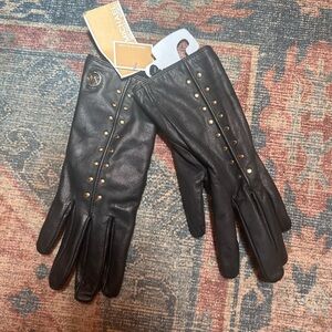 Michael Kors Black Leather Gloves size M